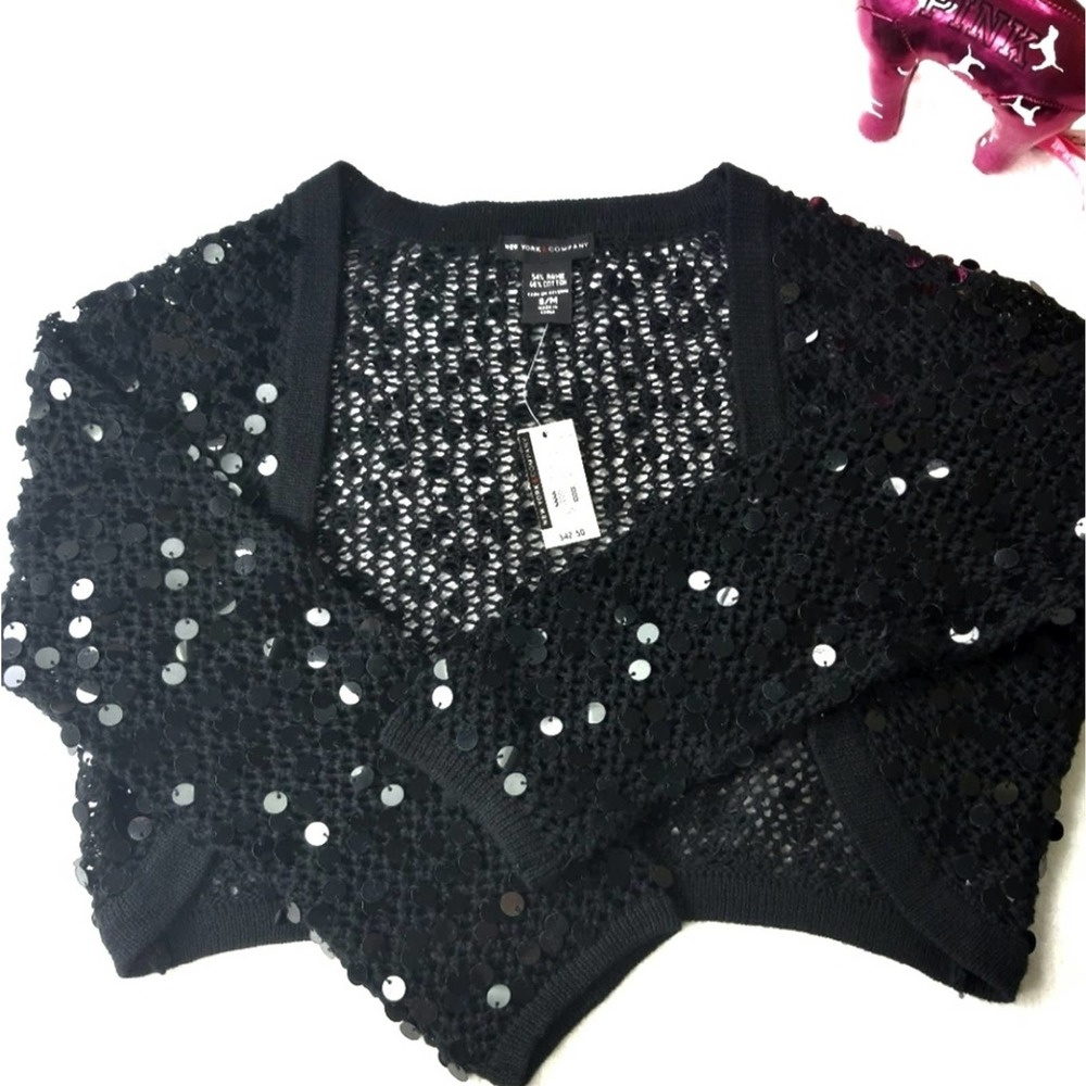 Sequin Cropped Coat New York & Co S/M